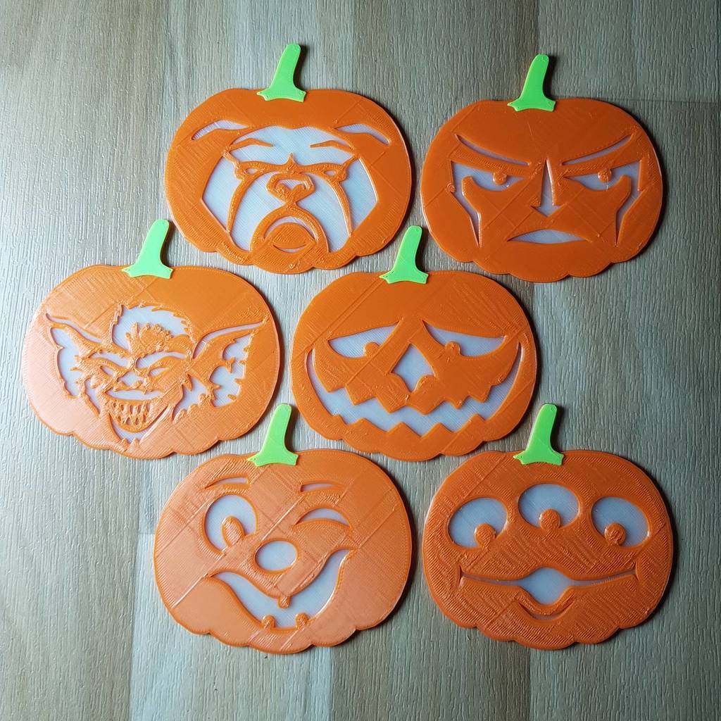 3 color pumpkin face (halloween)