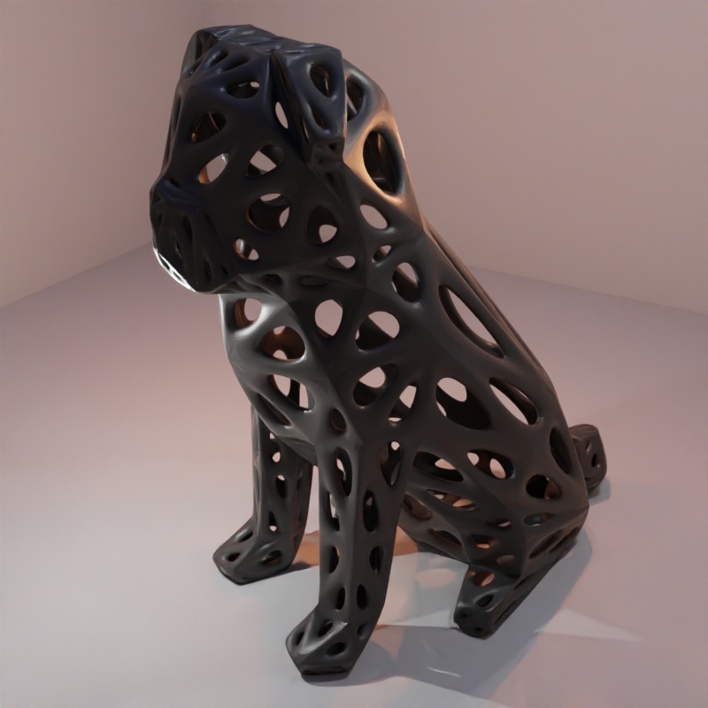 Voronoi Low Poly Pug 3D model thumbnail