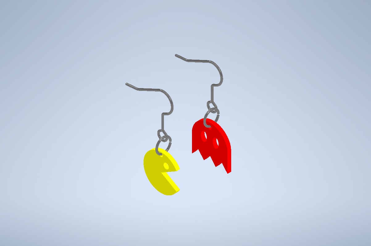 Miniatura 2 do modelo 3D Pac-Man earrings