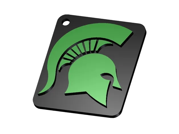 Michigan State University Sparty Keychain