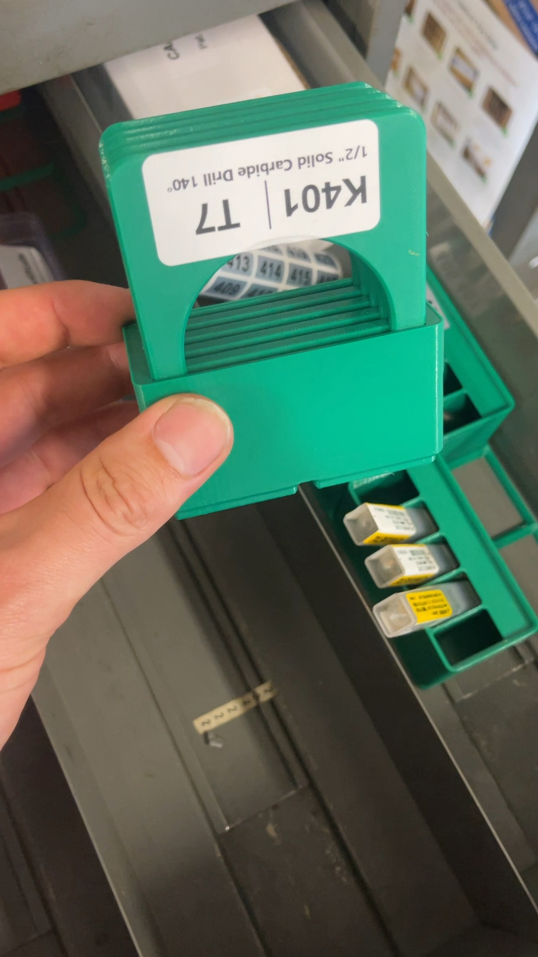 Gridfinity 2x1x6 CAT 40 Tool Tag Slots by Krusen2015 Download free