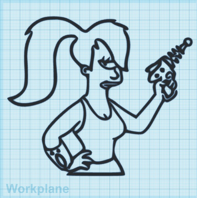 Leela w/ gun - Futurama wall art