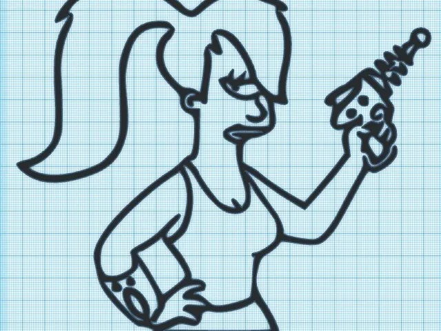 Leela w/ gun - Futurama wall art