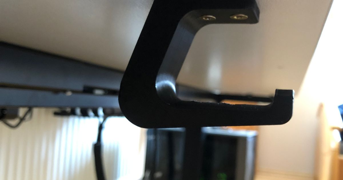 Underdesk Headset Hanger by Sh0rtl Download free STL model