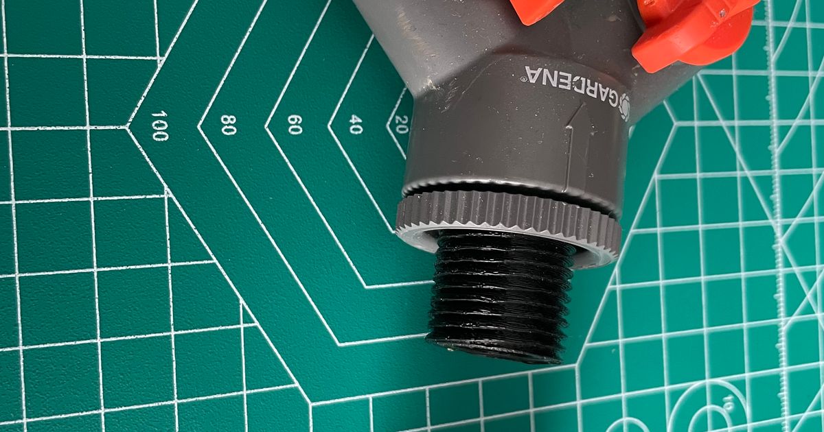 Gardena 3/4" thread adapter male to male by Roggan Download free STL