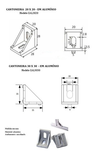 Angle Bracket for 20x20 Aluminium Profile by Miguel Ceccherini, Download  free STL model