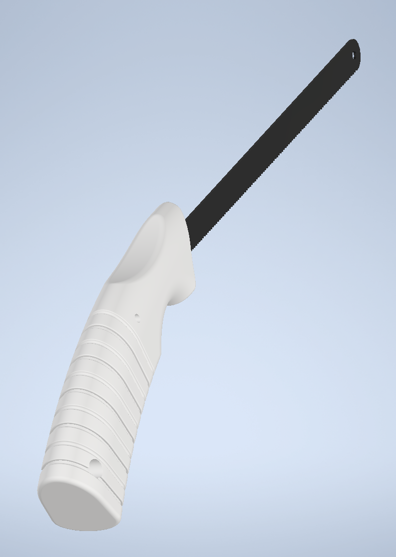 Hacksaw blade handle with easy snapped blade removal by dsdan