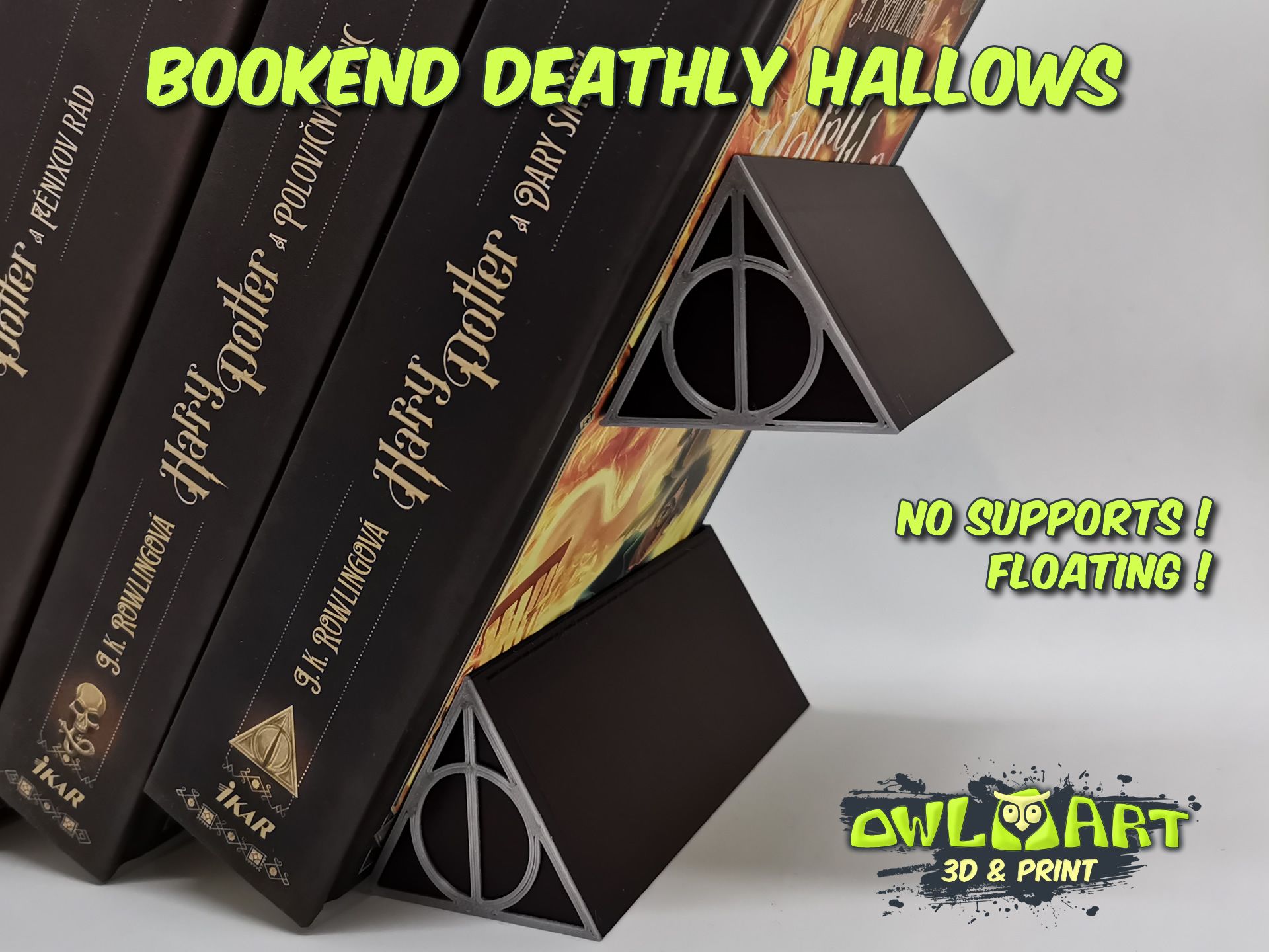 Bookend Floating Deathly Hallows