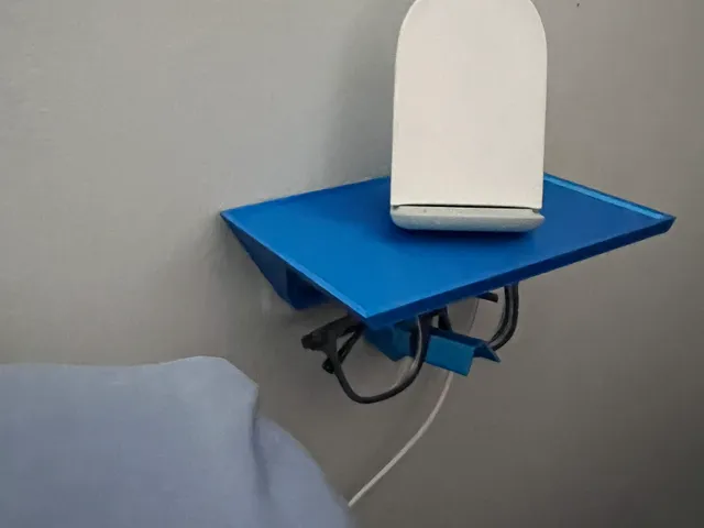 Bedside Table, Wall mount, with glasses holder