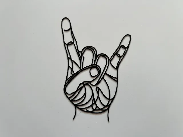 Hand Rock Sign Wall Art #2