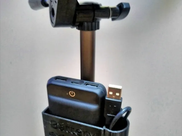 Battery Pack Holder  for Hama Camera Tripod using a Zoom Q2n-4K camera