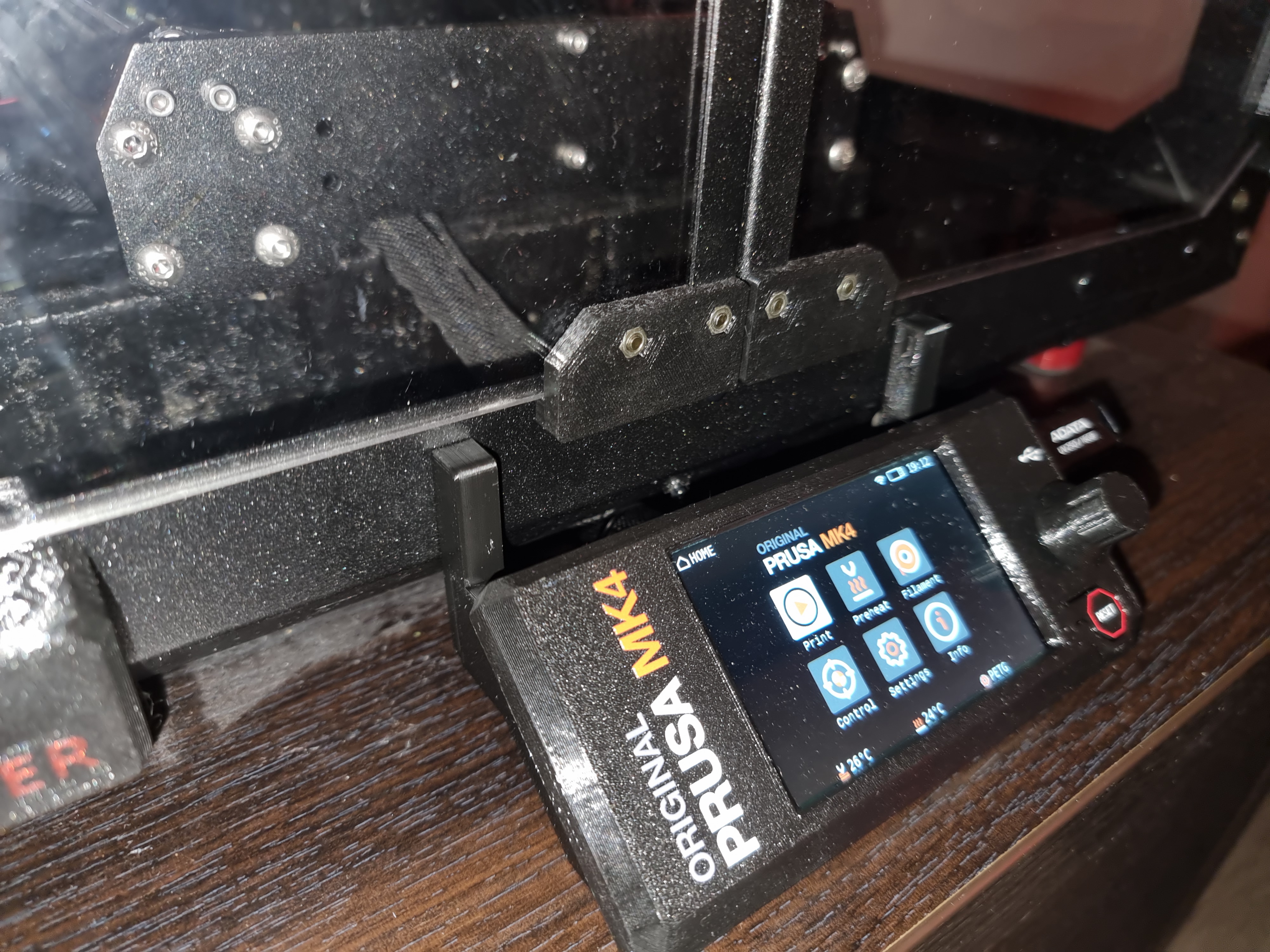 Prusa MK4 Enclosure LCD mount adapter