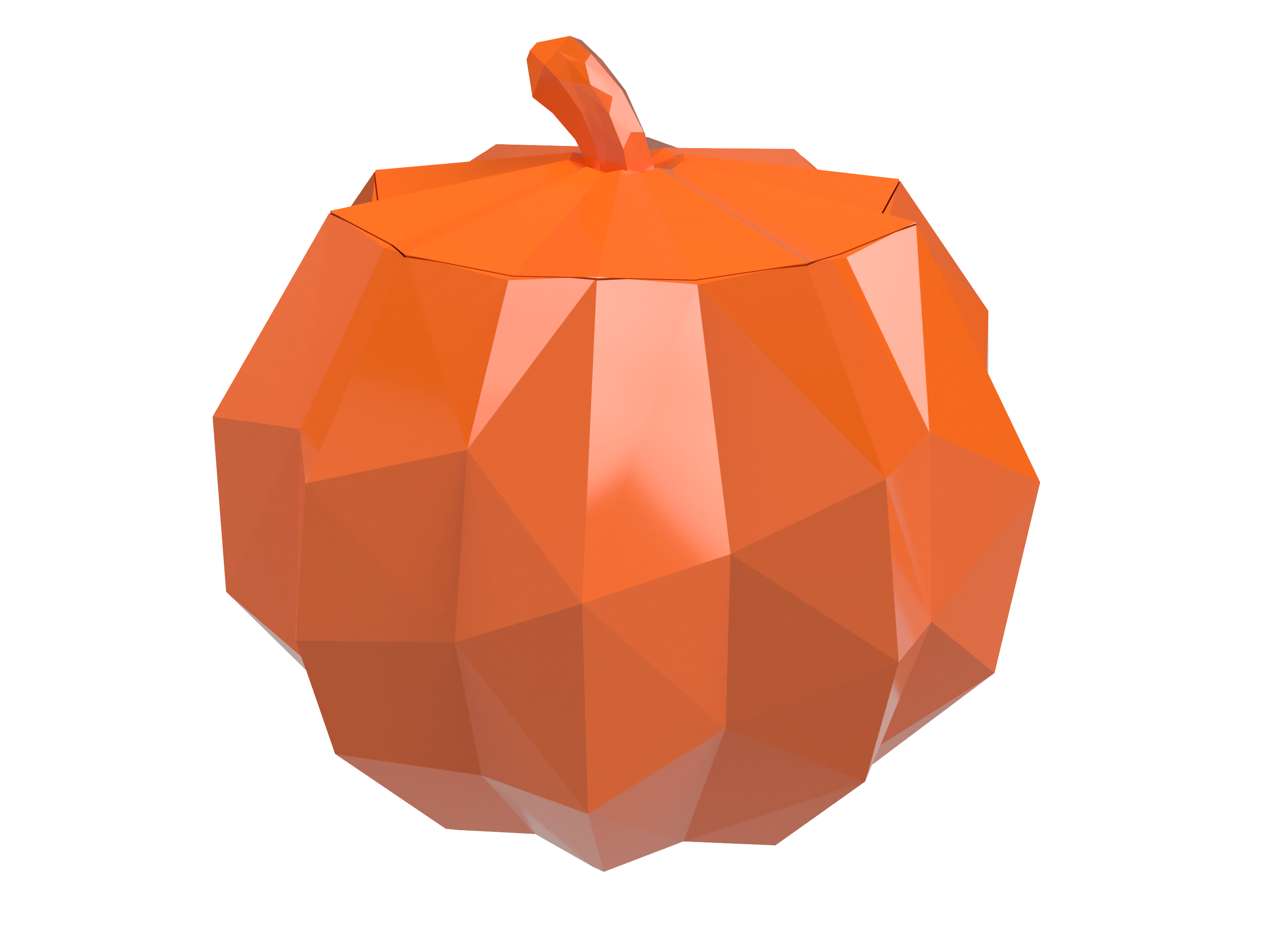 Miniatura 3 do modelo 3D Low-Poly Pumpkin Pot