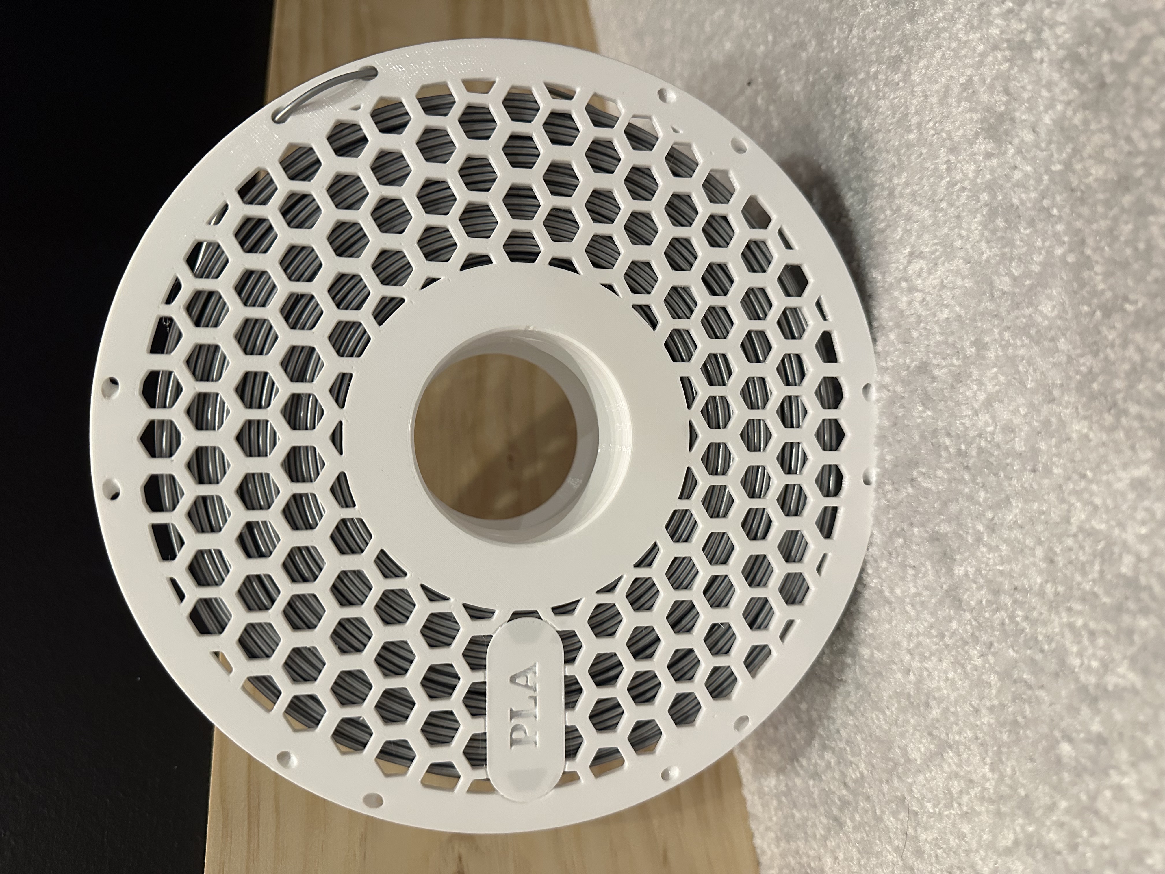 Improved Bambu Lab Reusable Spool Holder with Text (Narrow Half Only)