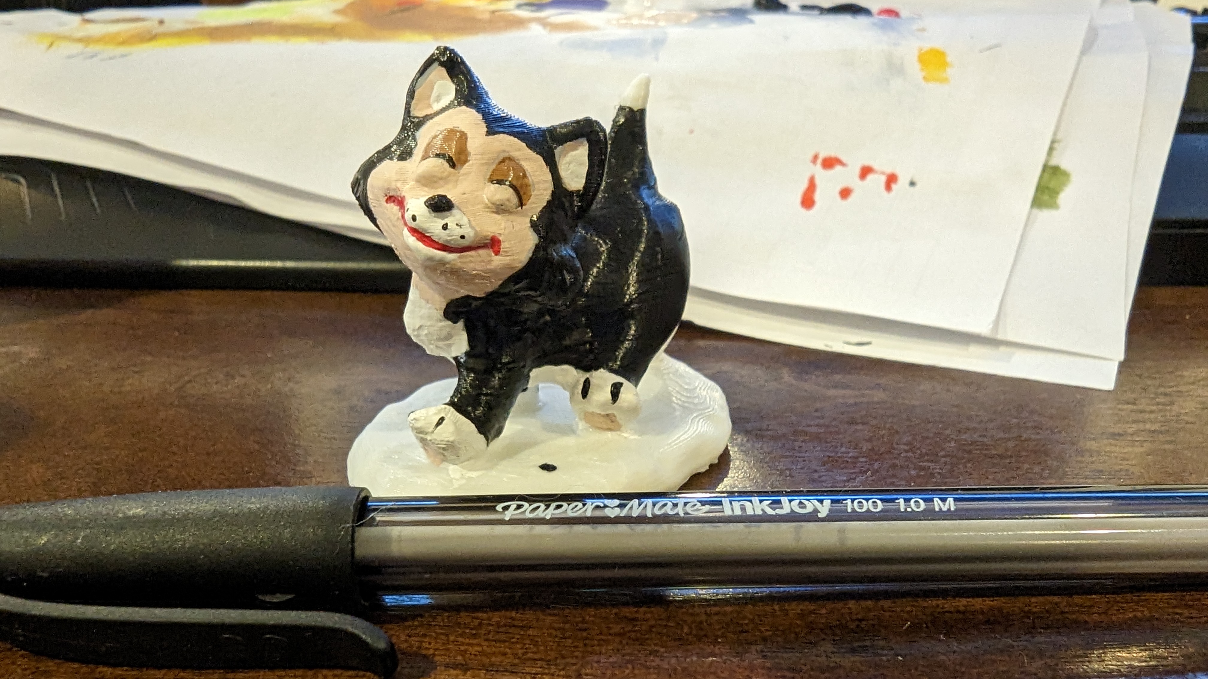 Happy little B&W cat