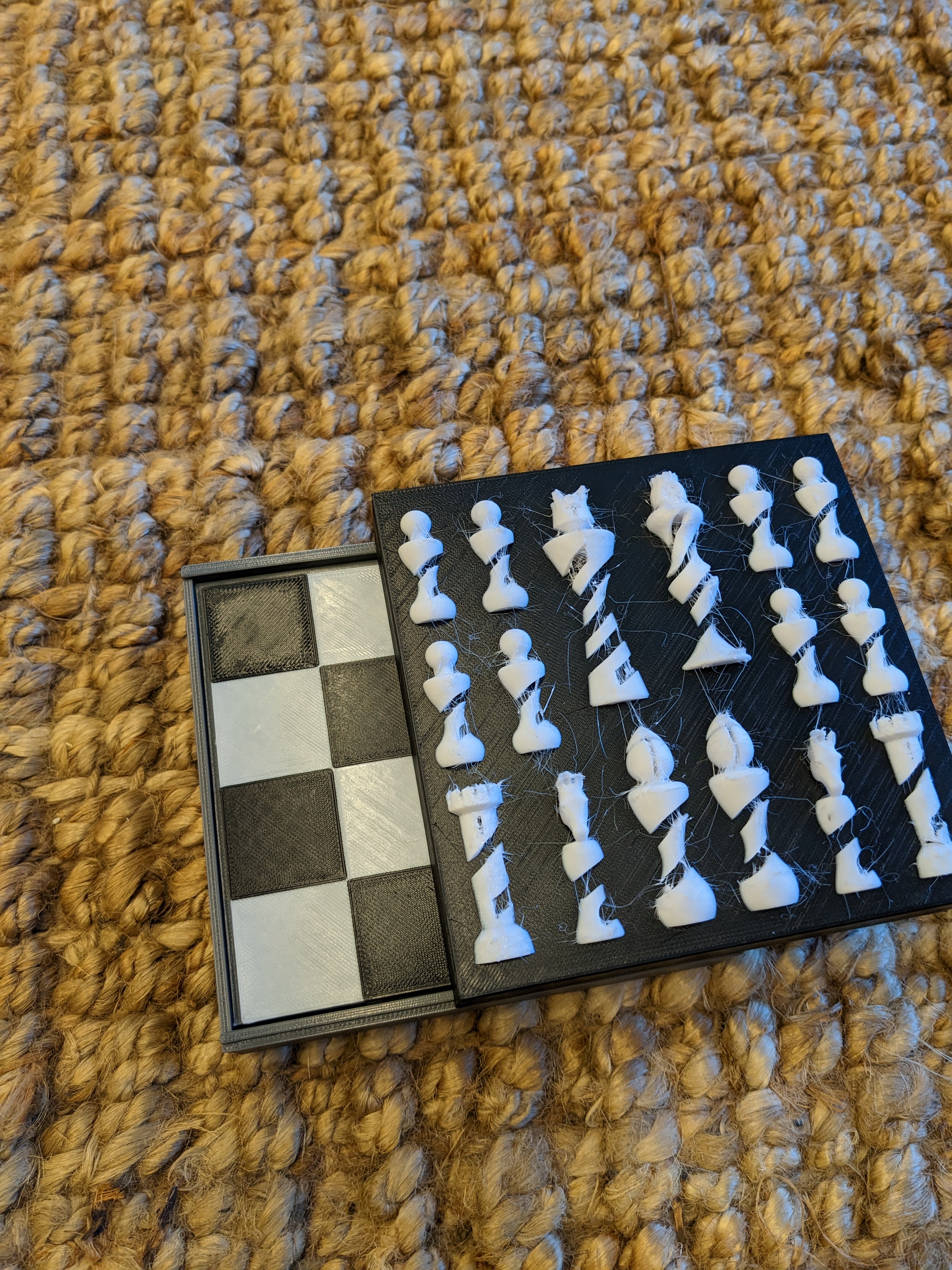 Storage box fitting organic chess transport box