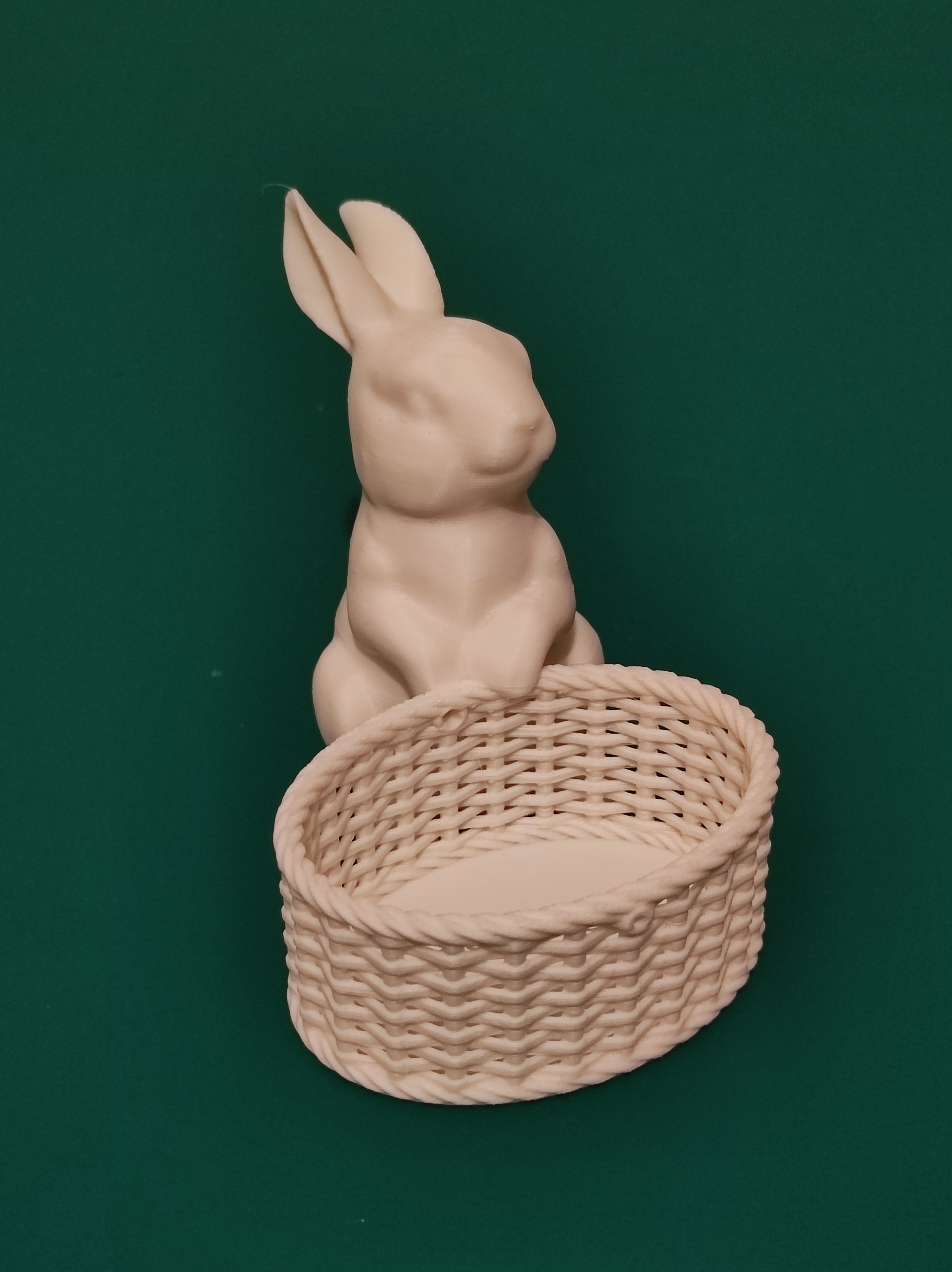 Easter Bunny with Woven Basket 3D model thumbnail