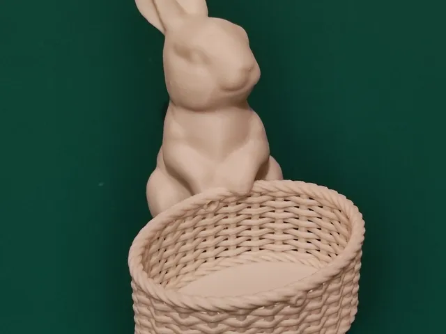 Easter Bunny with Woven Basket