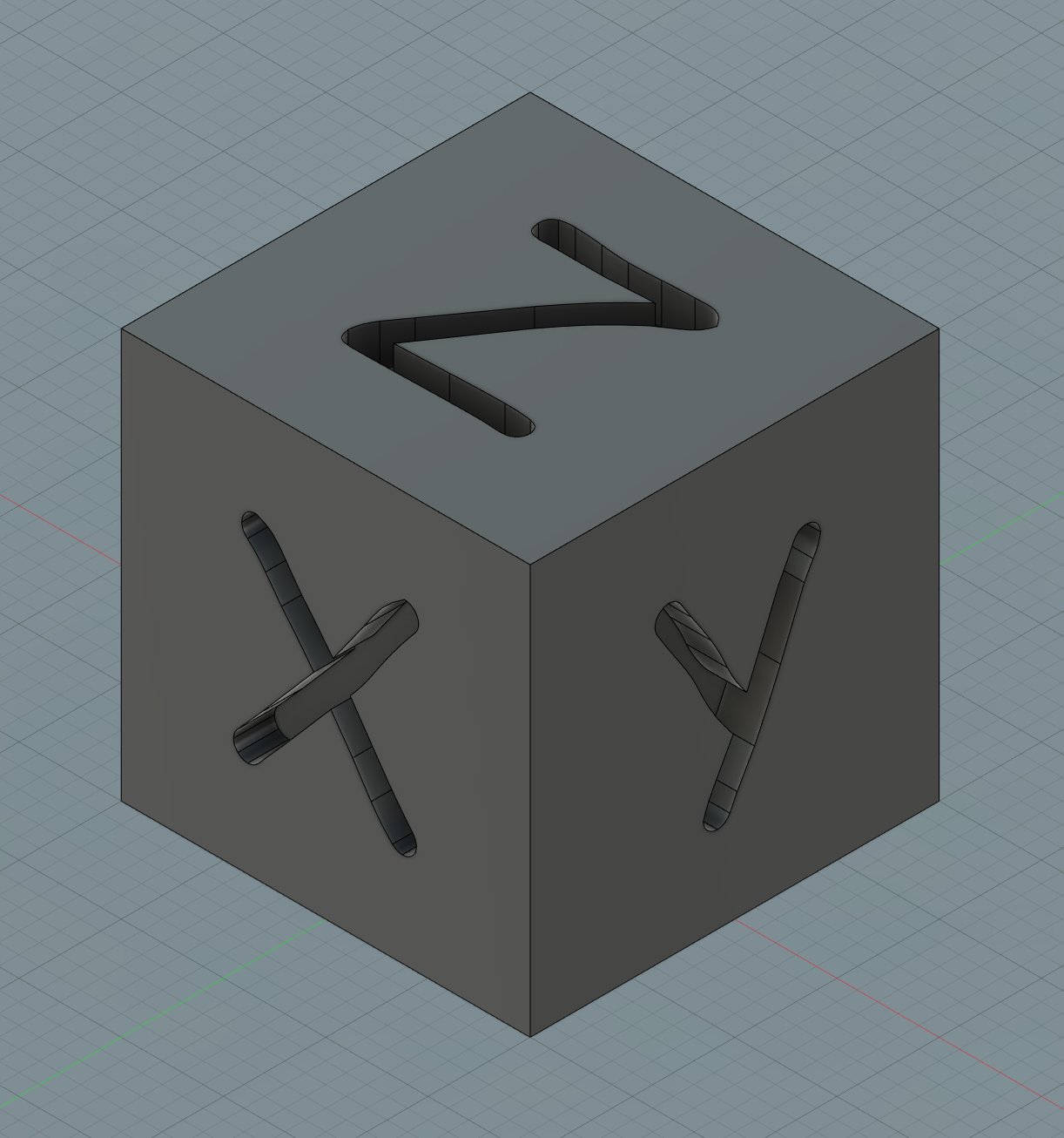 Comic Sans Calibration Cube