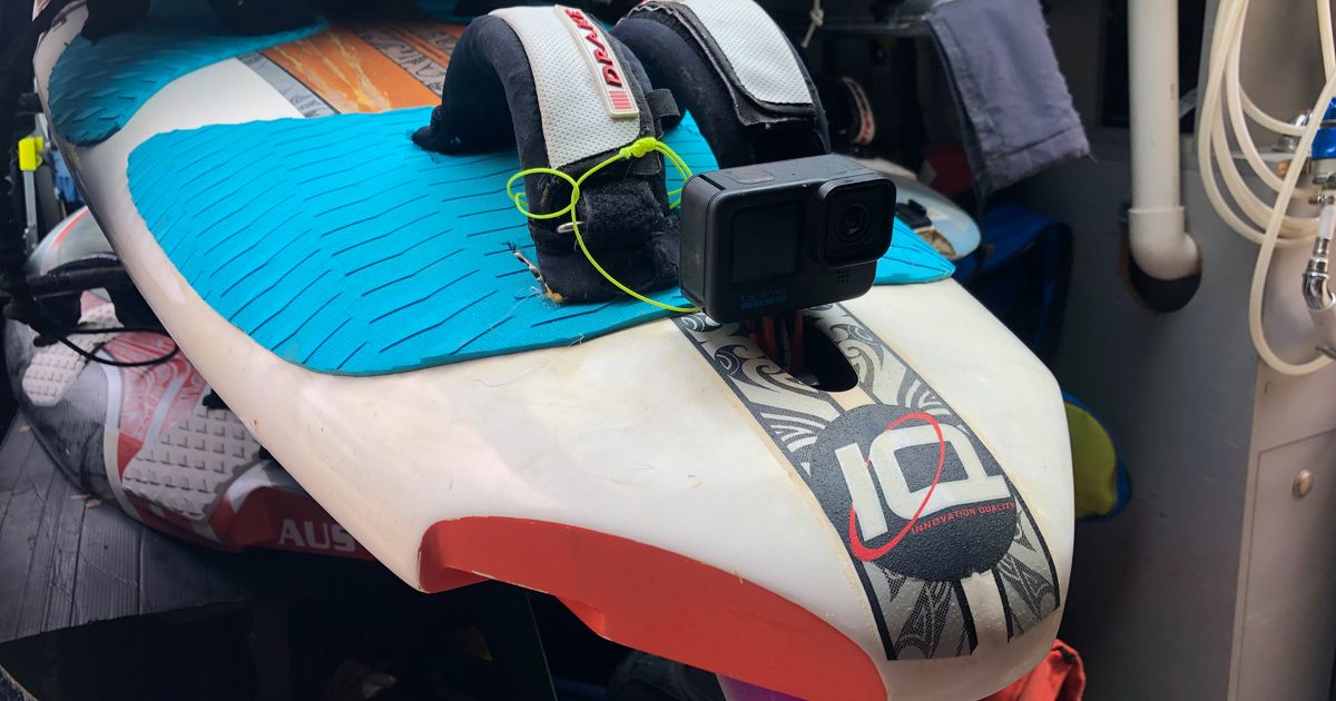 Indestructible Windsurfing GoPro tuttle mount for awesome rear facing