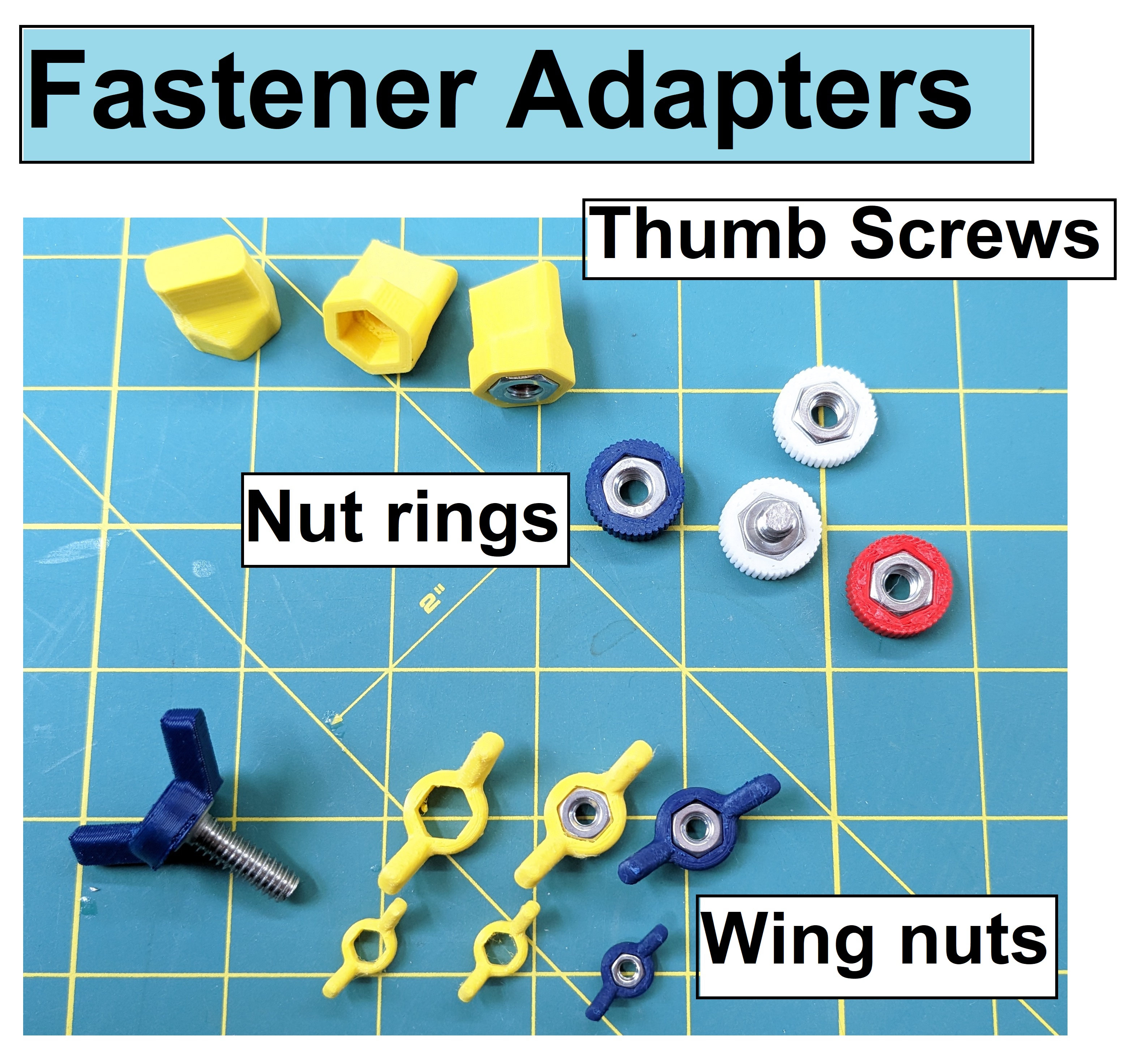 Nut & bolt fastener upgrades: wing nuts, thumb screws, etc
