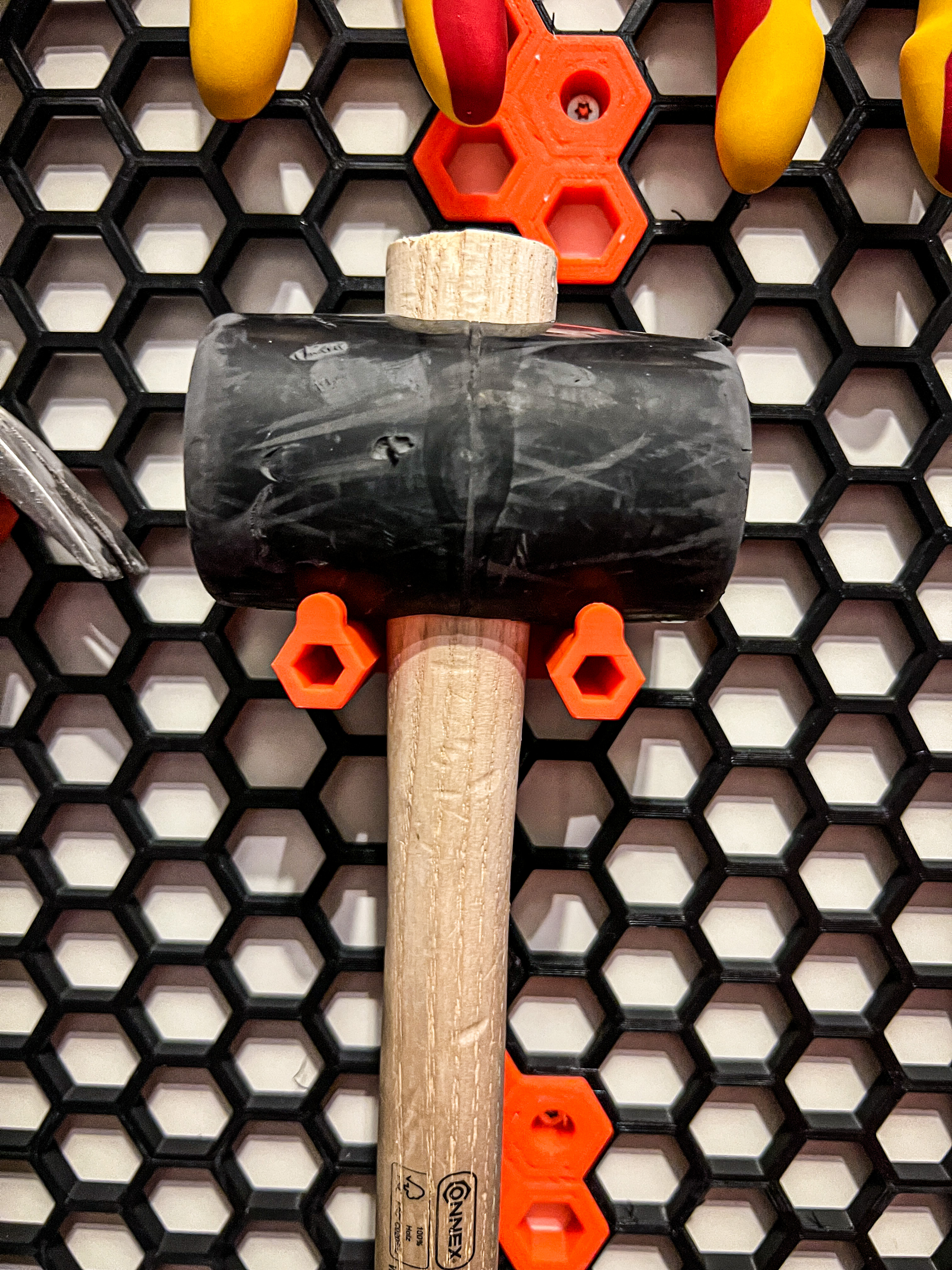Rubber Mallet Holder for Honeycomb Storage Wall