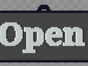 Blocky Open Sign