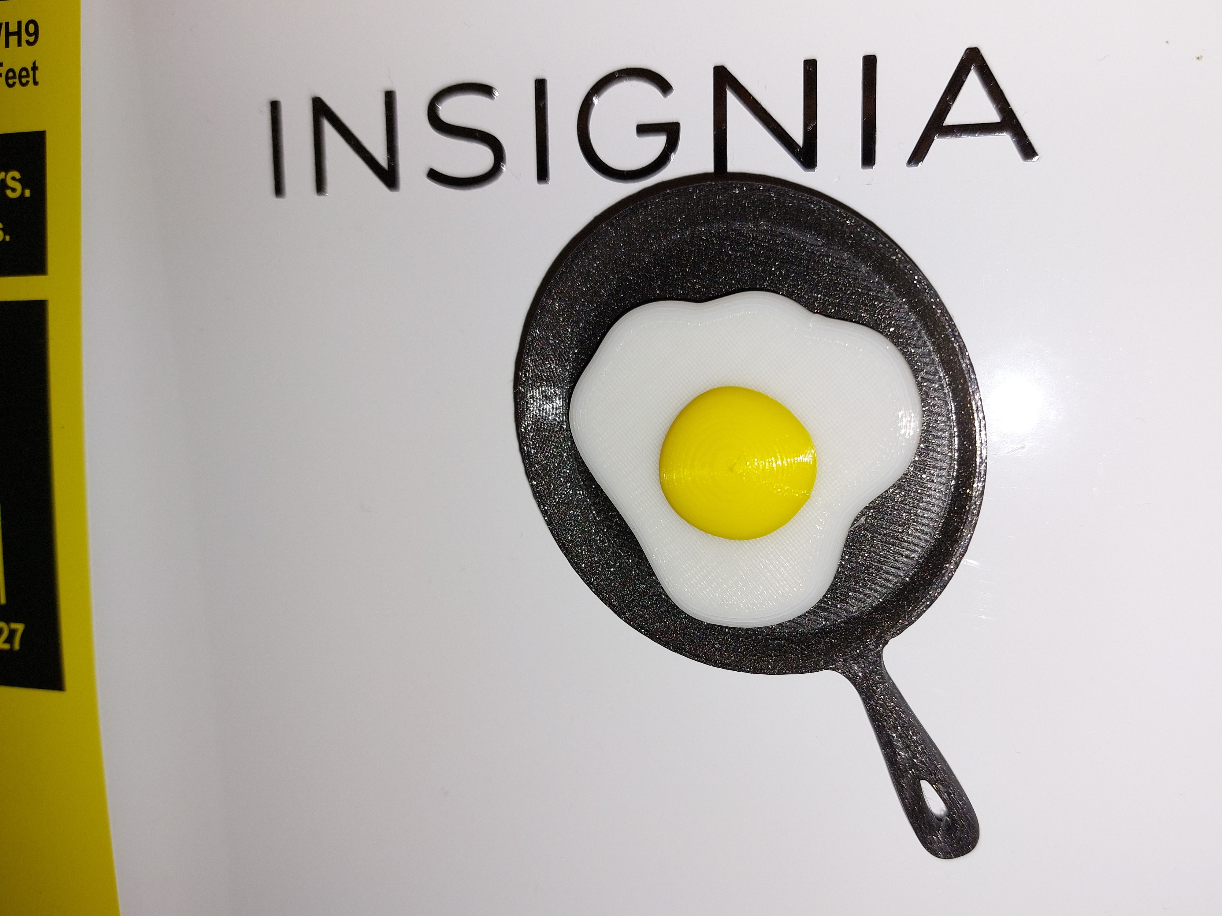 Fried Egg keychain and refrigerator fridge magnet