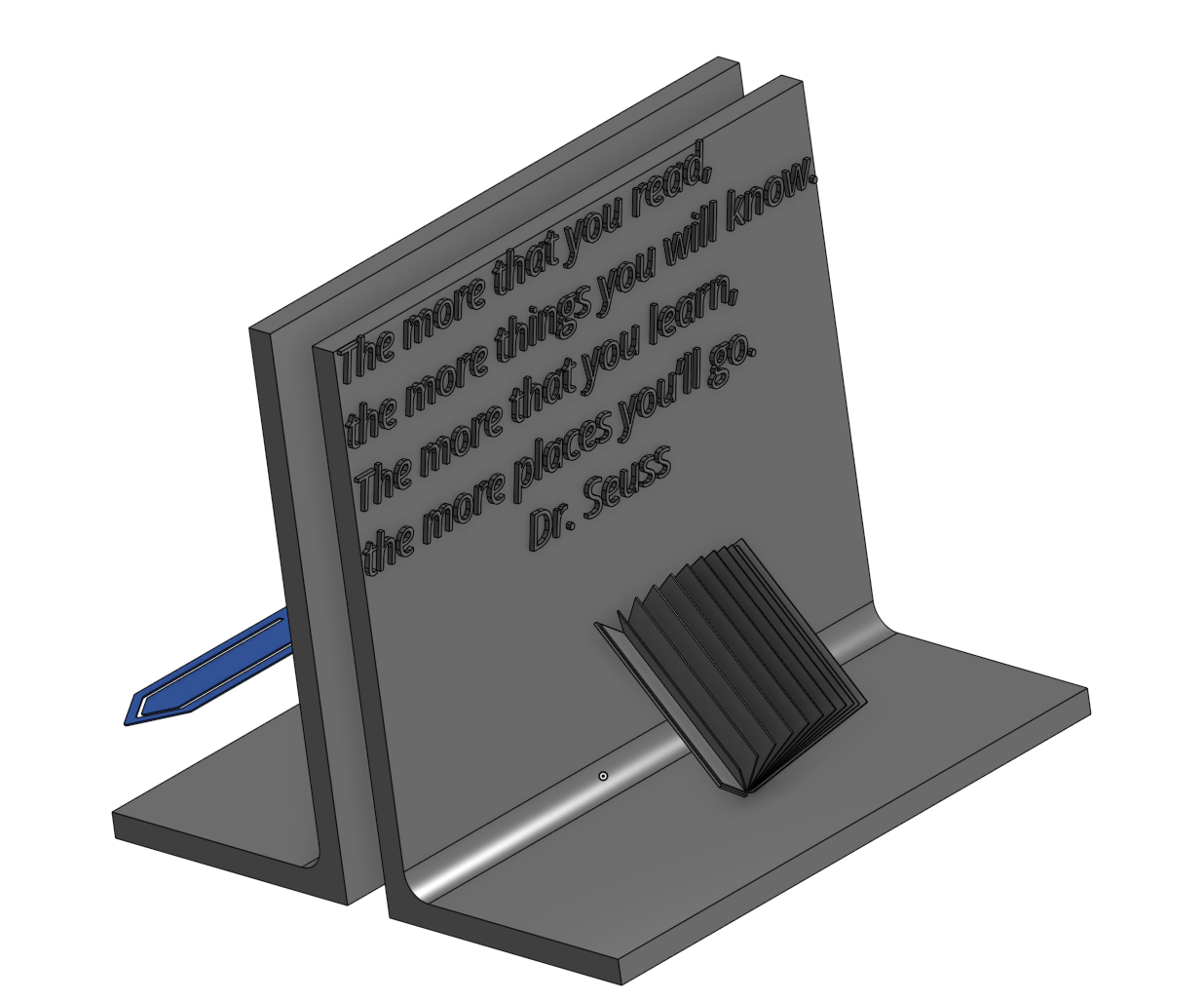 Bookend with bookmark and holder by Max Wilson Download free STL