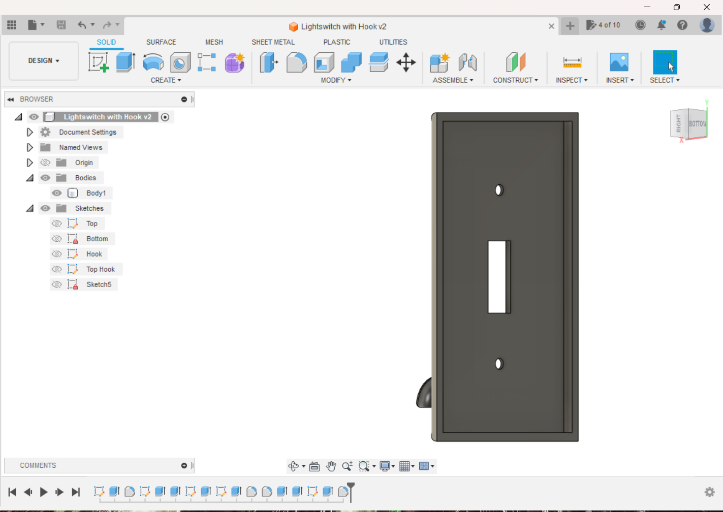 Miniatura 3 do modelo 3D Light Switch Cover With Key Hook