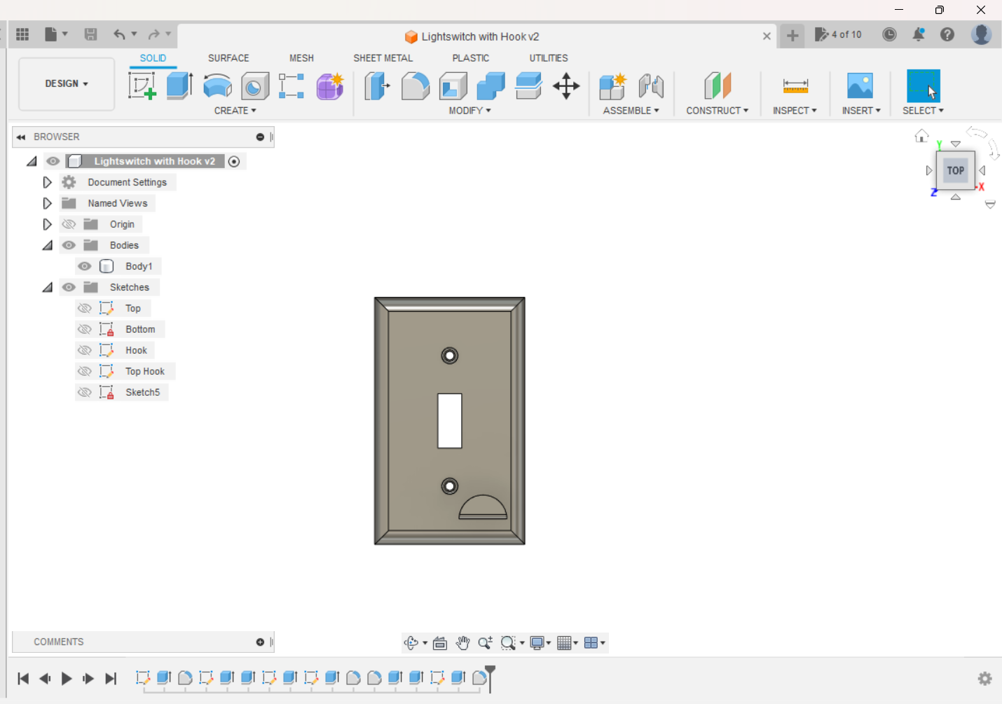 Miniatura 2 do modelo 3D Light Switch Cover With Key Hook