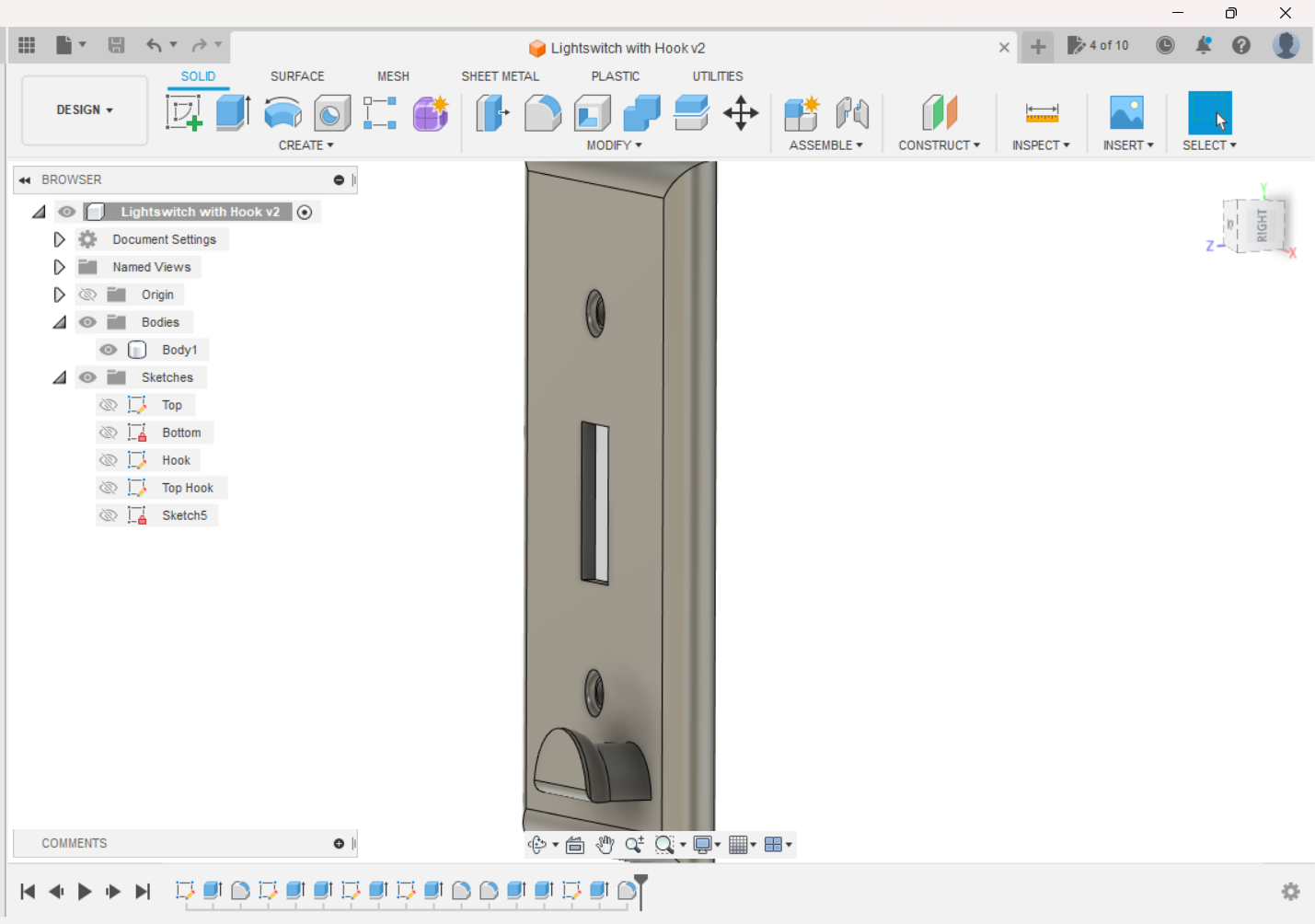 Miniatura 4 do modelo 3D Light Switch Cover With Key Hook