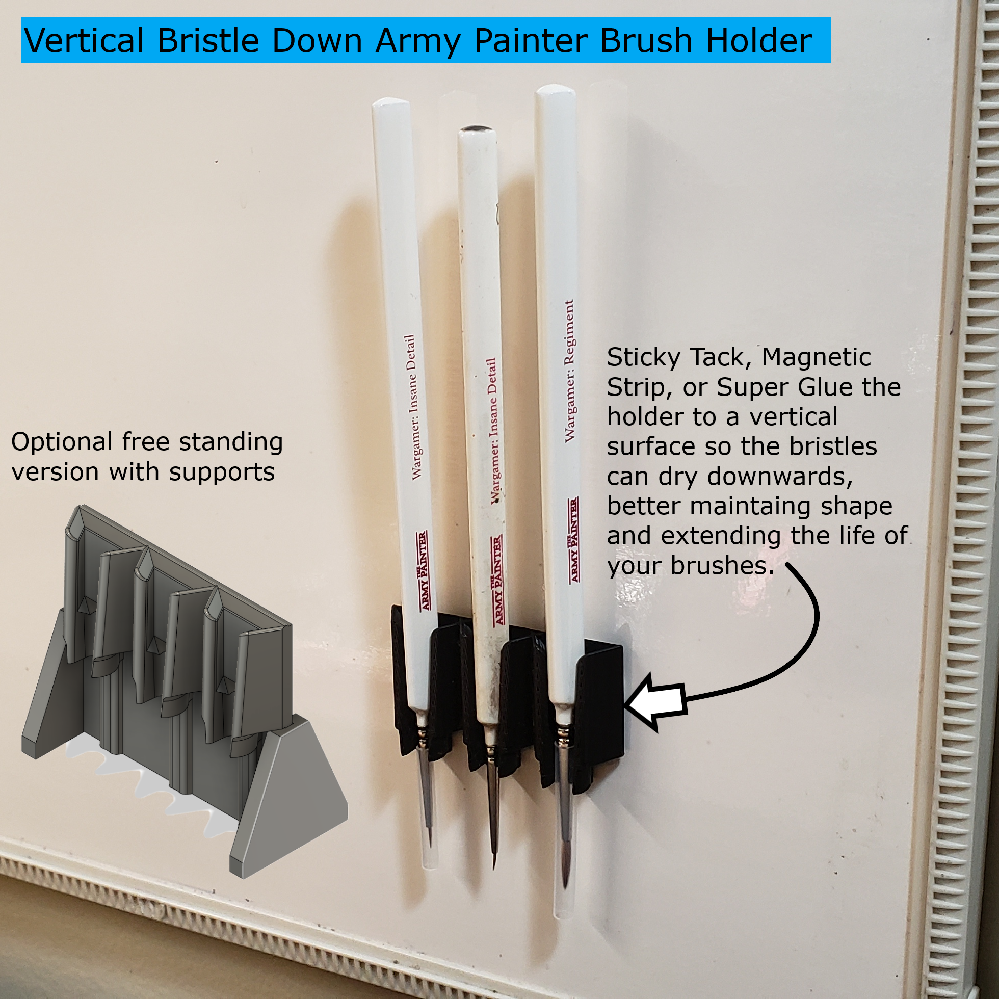 Vertical Bristle Down Army Painter Brush Holder