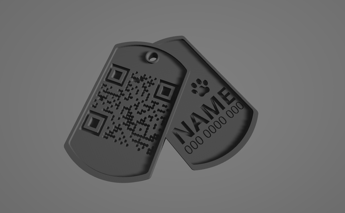 Double dog tags(QR code) by Alpha Download free STL model