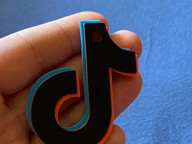 TikTok logo keychain