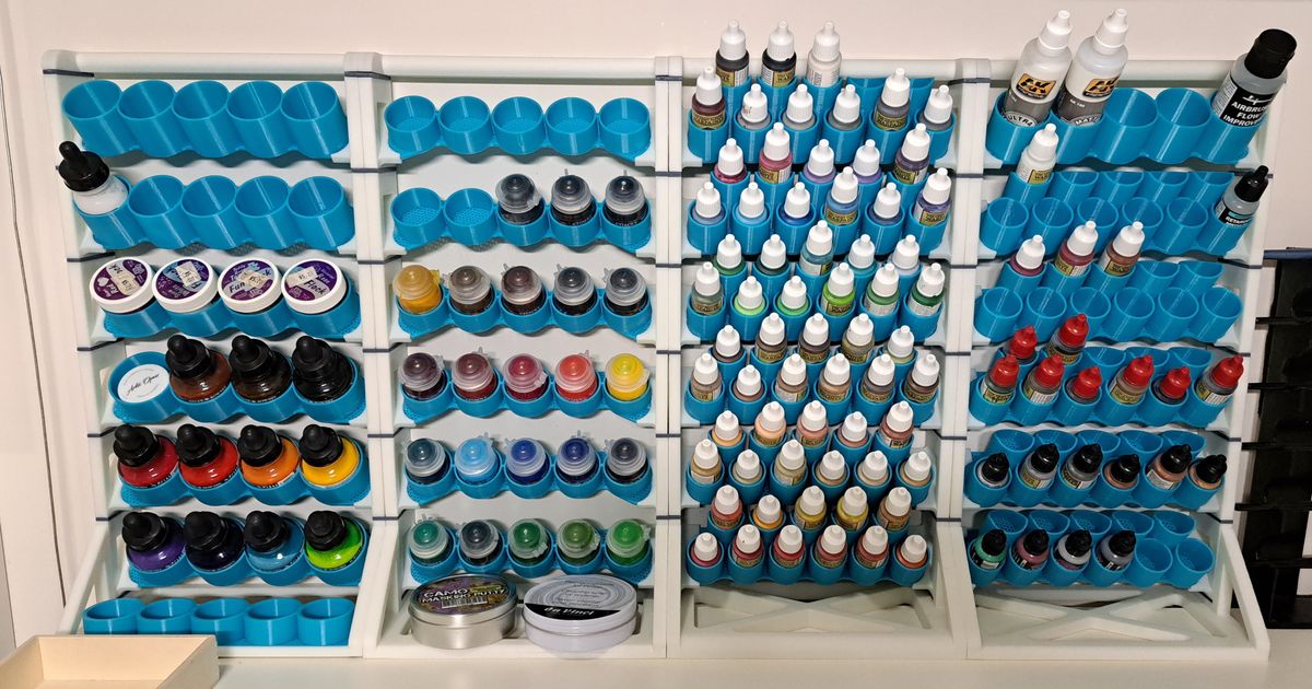 STL file Acrylic Paint Rack 🎨・3D printer design to download・Cults