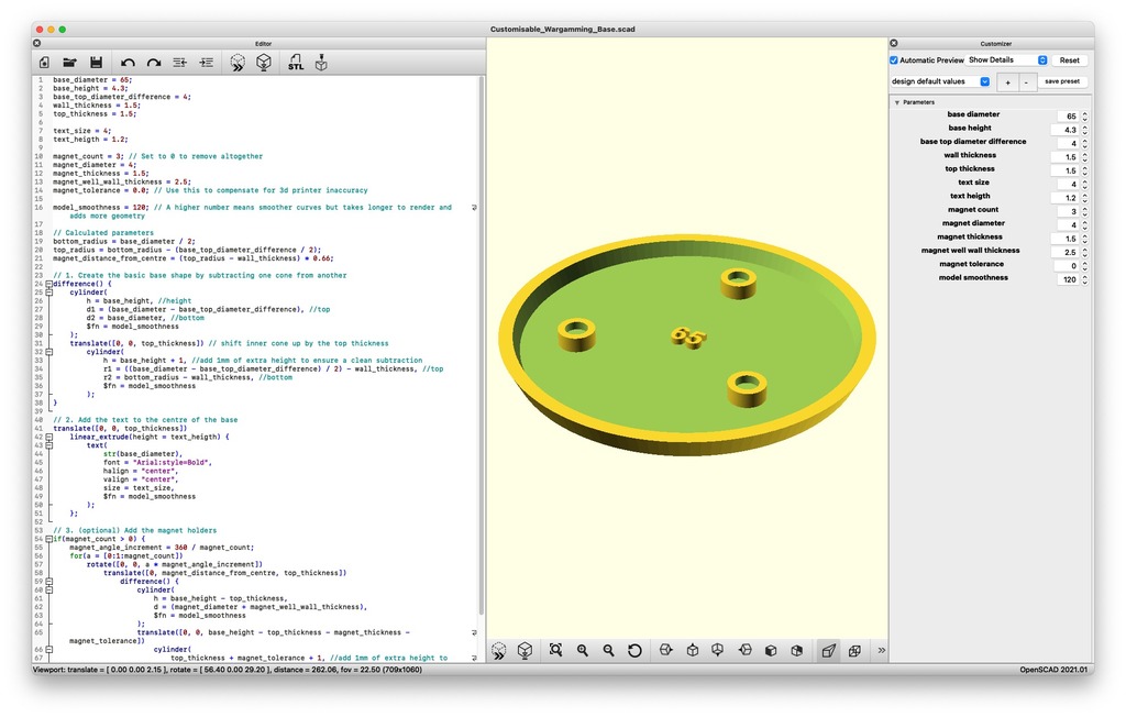 Customisable Warhammer/Wargaming Bases with Optional by alannah