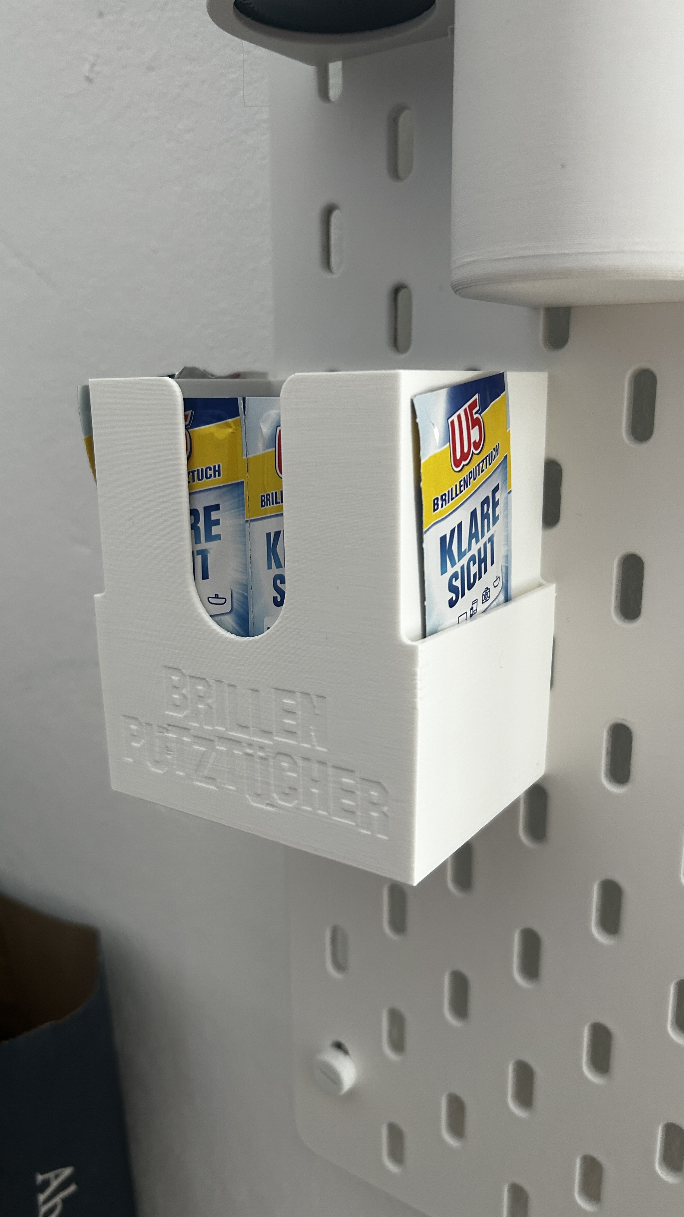 Brillenputztuch/ Glasses cleaning cloth mount for IKEA Skadis