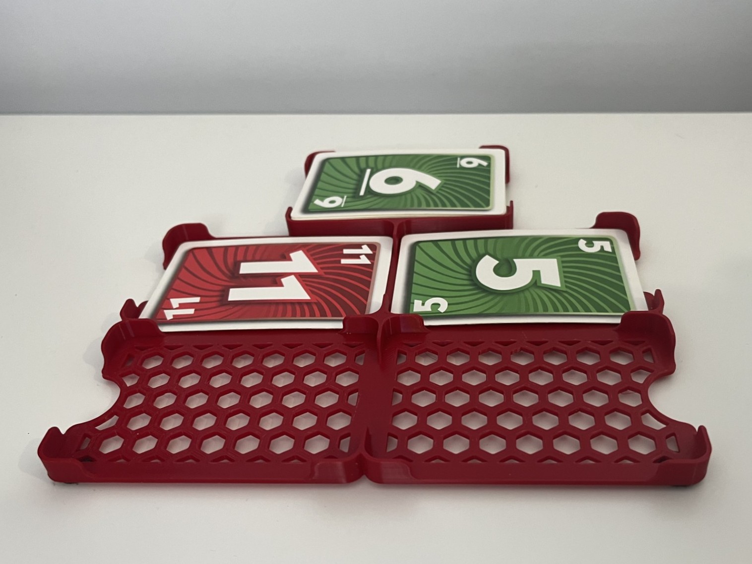 Compact Skip-Bo Card Organizer (180×180 Bed) – Stock & 4 Discard Piles