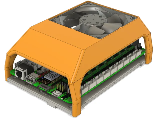 BTT Octopus DIN rail mount with 80mm fan shroud