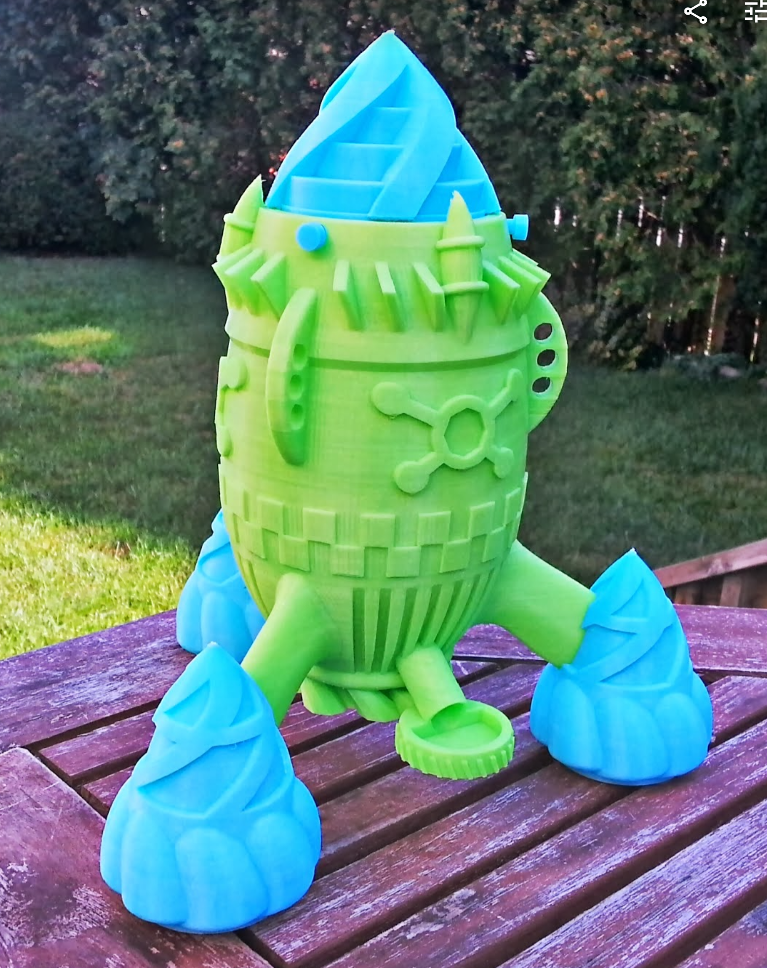 Rocketship bird feeder