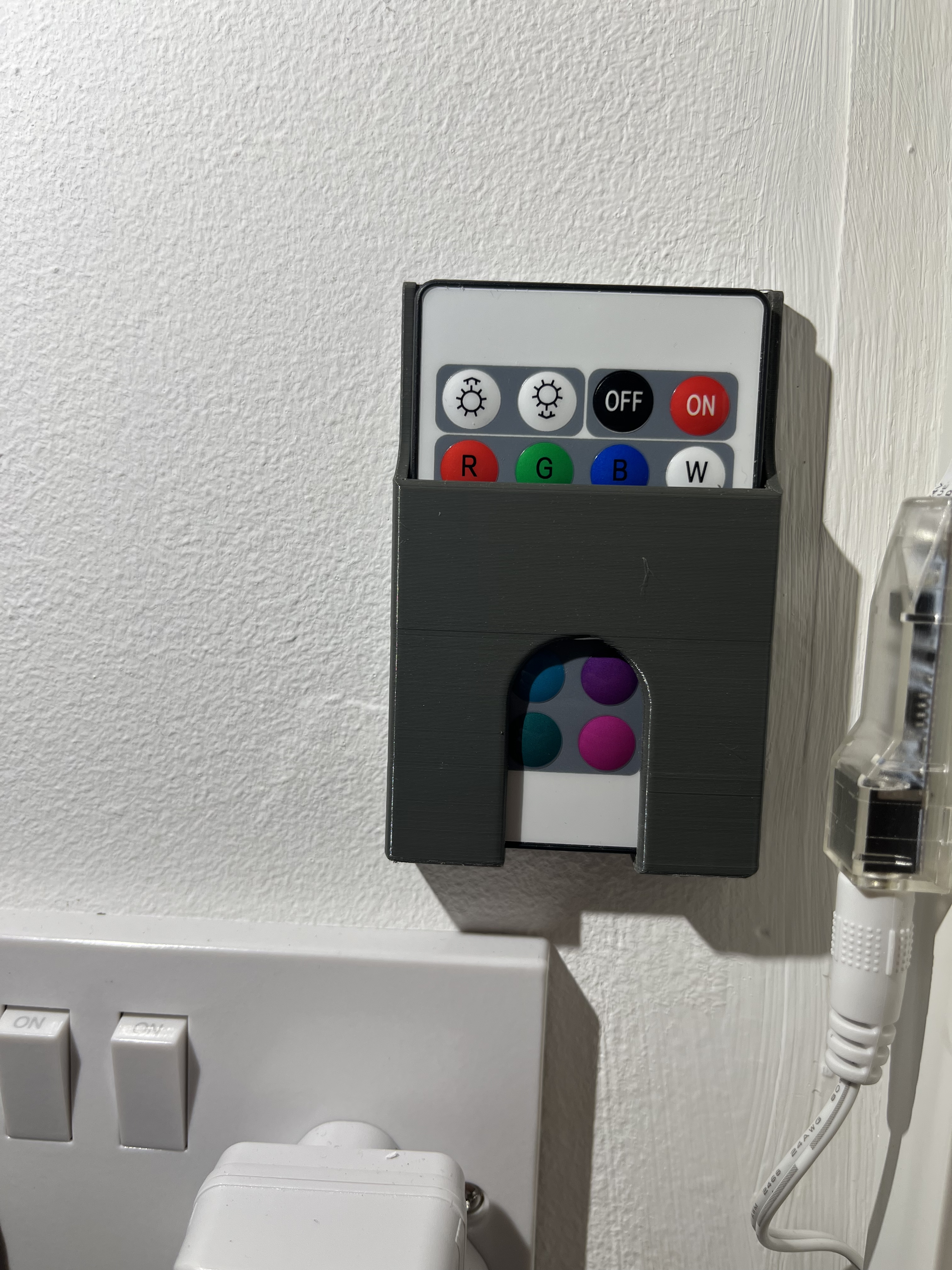 Wall Mounted Remote Control Holder - for Popular LED Lights / Light Strips
