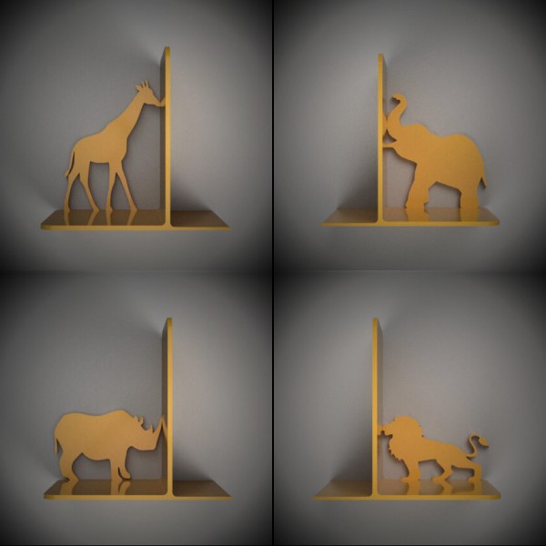 Safari animals bookend