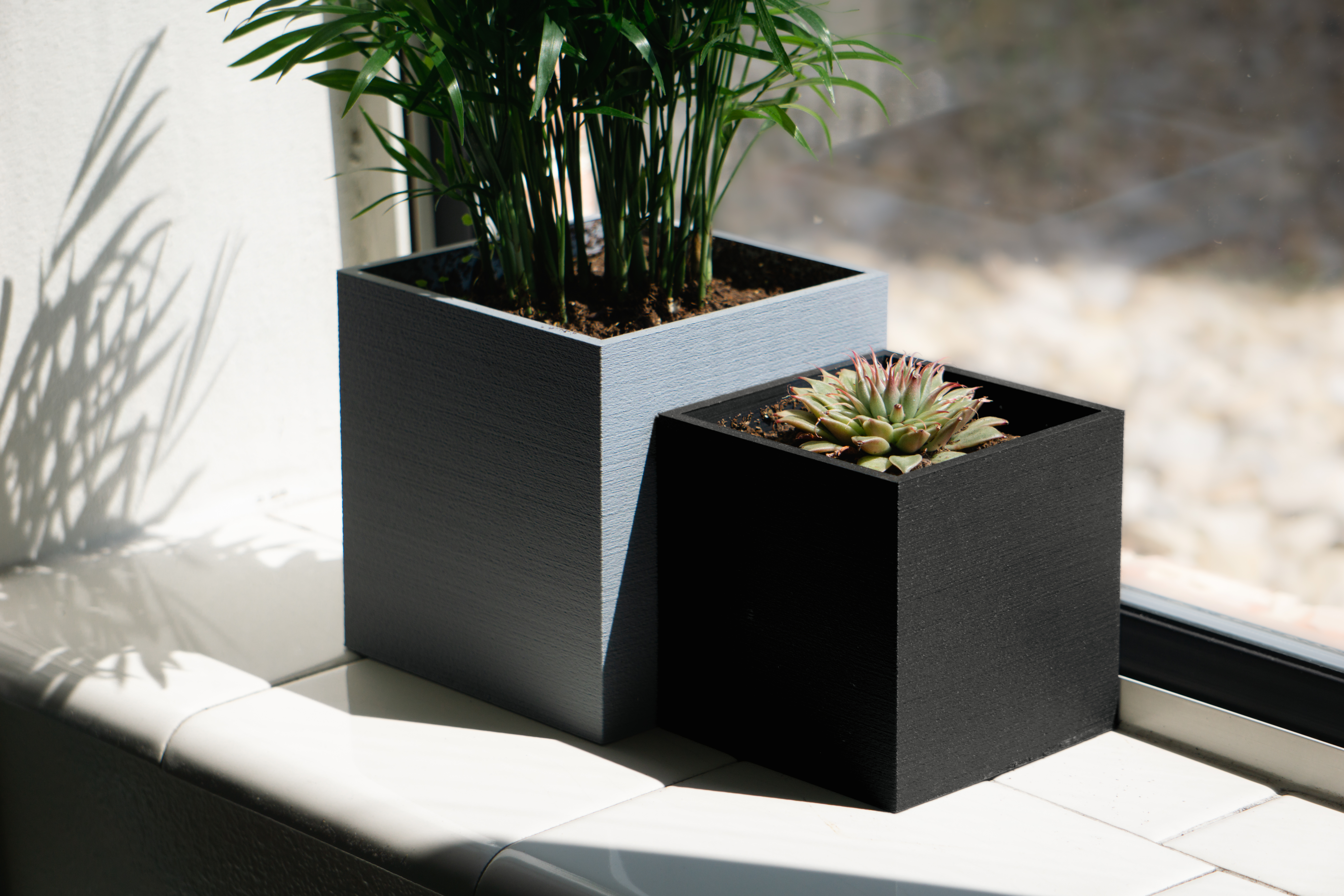 The Cube Planter - Multiple Sizes - with Drainage Hole for Small Houseplants