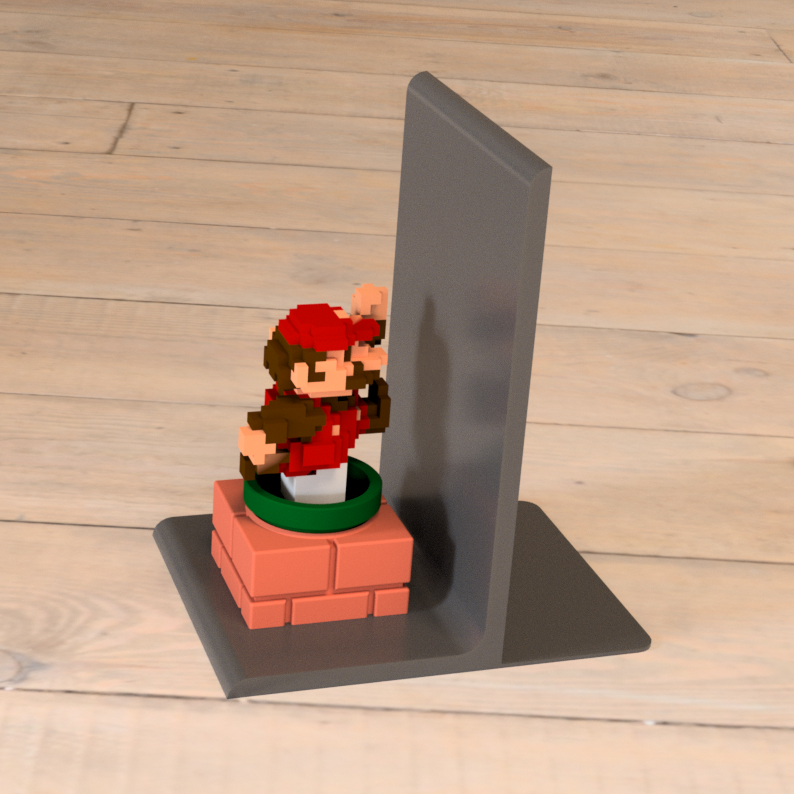 Simple Bookend With Amiibo Stand