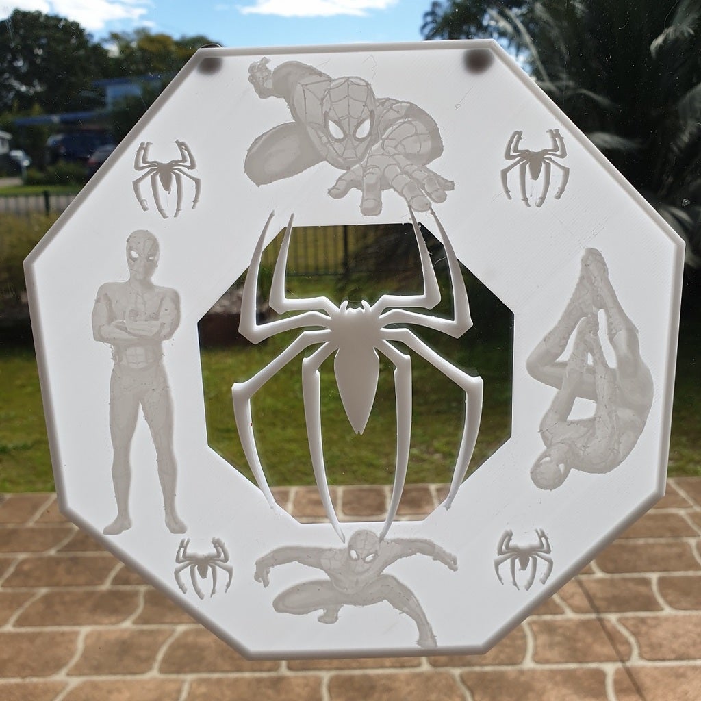 Spiderman lithophane window art