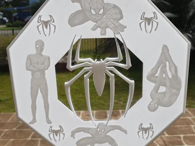 Spiderman lithophane window art
