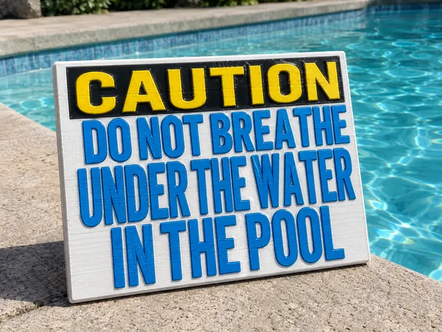 Do not breathe under the water- Funny pool sign