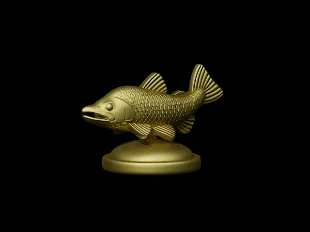 Cartoon Atlantic Salmon Statue with Base – Design 1