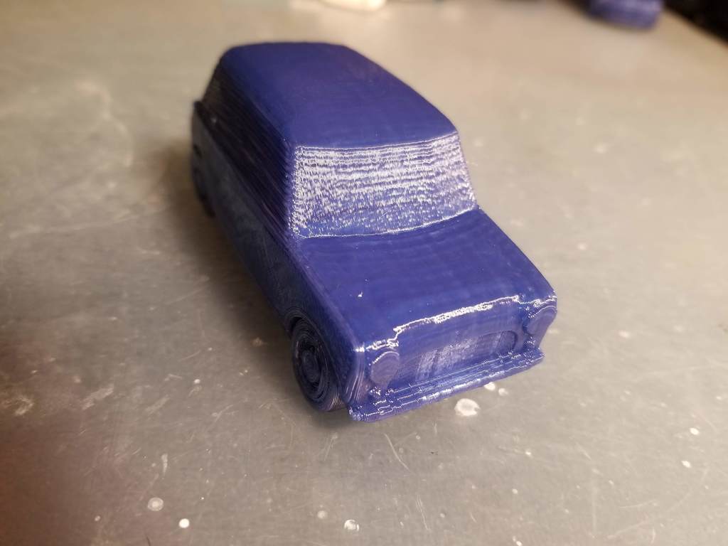 Morris car print in place with moving wheels